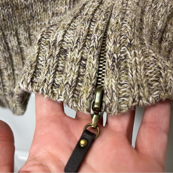 David Brooks Zip-Up Sweater in Beige Size Medium - Picture 2 of 10